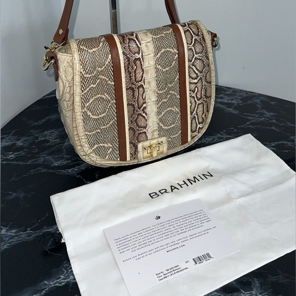 BRAHMIN Handbag Limestone Oleta Sonny Leather Crossbody Bag handbag AUTHENTIC - Picture 5 of 16